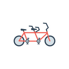 Fototapeta premium Tandem Bicycle Illustration of a Two Person Bike