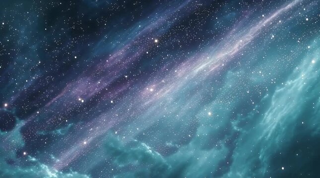 Stunning Cosmic Nebula with Glowing Stars and Ethereal Cloud Patterns