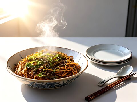 Chinese Cuisine Series : Delicious Cong You Ban Mian (Scallion Oil Noodles) 006