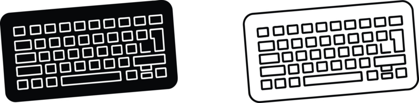Black and white keyboards side by side Vector