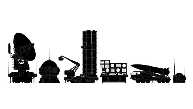 Silhouette Collection of Advanced Military Radar and Missile Systems