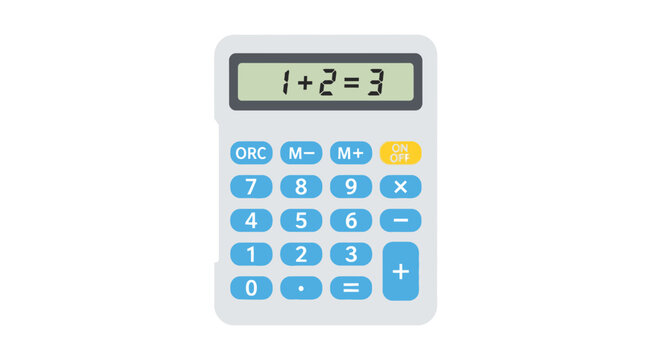 Close up of basic calculator device.