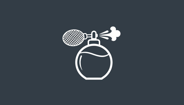 Vintage Perfume Bottle Icon with Spray Mist