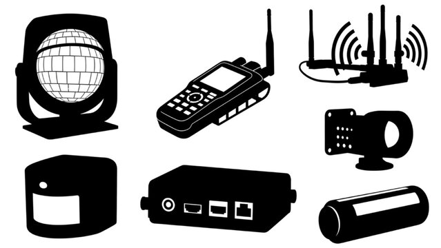 Collection of modern electronic devices and surveillance equipment