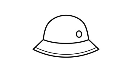 Fototapeta premium Safari Hat Icon, Pith Helmet Outline, Adventure Gear, Travel Accessory