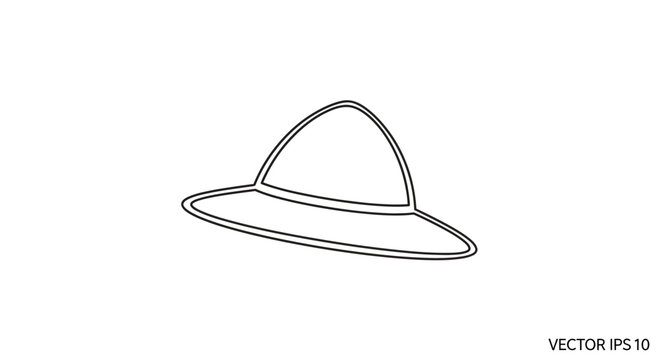 Safari Hat Icon Outline Vector Illustration