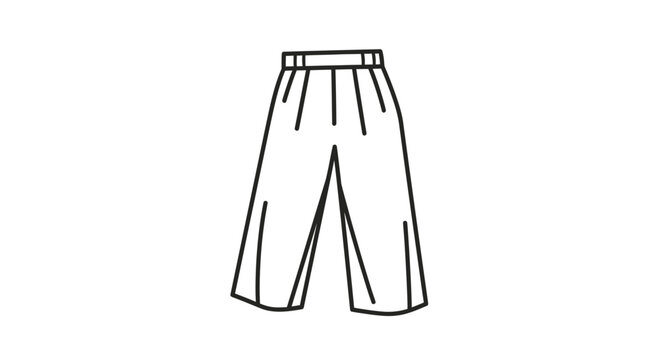 Fashion Illustration: Simple Line Drawing of Wide-Legged Cropped Pants