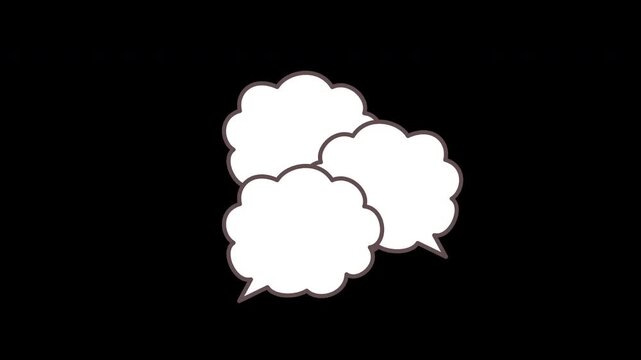 背景透過：モコモコした吹き出しが増えるシンプルなアニメーション