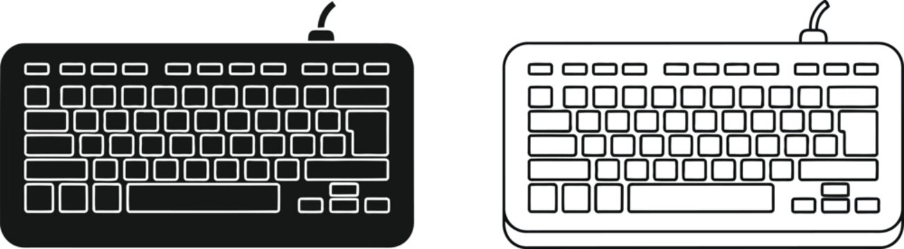 Black and white keyboard illustration Vector