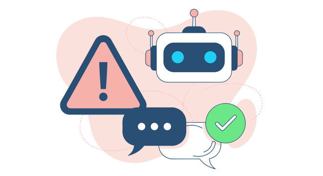 Robot and Chat Interface Indicating Alerts and Confirmation.