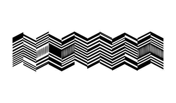 Zigzag Stripe Optical Pattern Black White Abstract Geometric Op Art Vector Background