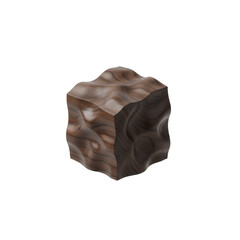 Obraz premium Organic Wood Cube with Wavy Surface Texture
