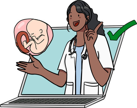 African female OBG Doctor Online Consultation on Desktop Pregnancy Care