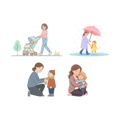 Fototapeta premium Heartwarming Moments of Motherhood A Collection of Tender Interactions Between Mother and Child