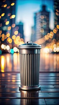 A realistic photo of Trash can and files Delete files