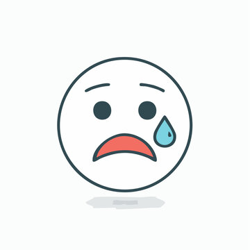 涙を流して泣く顔のアイコン 悲しみや失望の表情