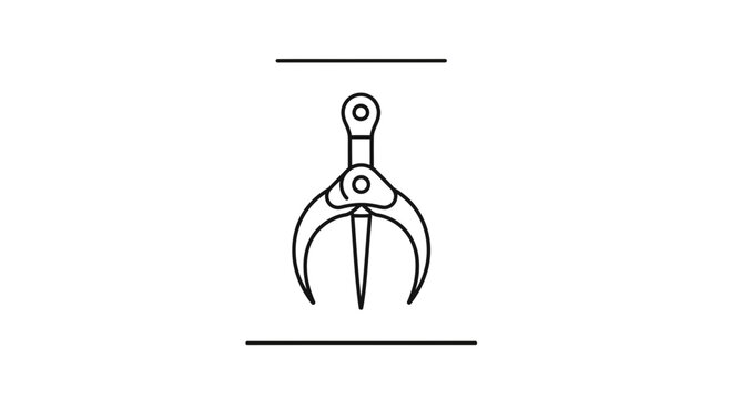 Grappling Hook Icon, Claw Tool Vector Graphic, Industrial Equipment Symbol