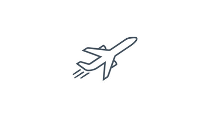 Obraz premium Airplane Taking Off, Speed Lines, Travel and Transport Icon