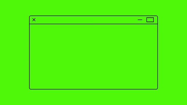 minimal browser window ui animation with clean outline interface design.