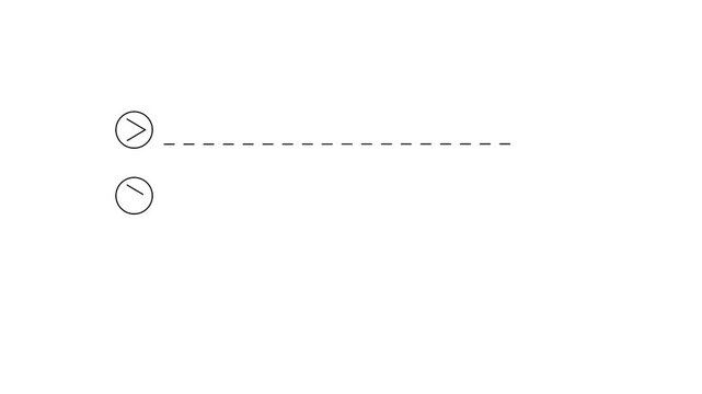 arrow navigation dotted line animation.