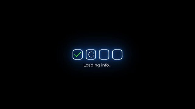 sequential loading with checkmark success animation.