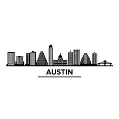 Obraz premium Black and white skyline illustration of austin texas with city name