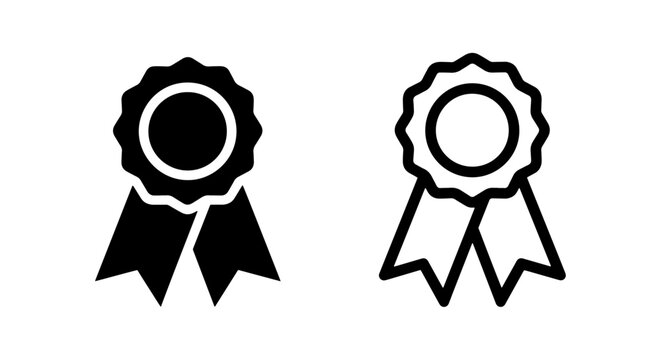 Award rosette ribbon emblem recognition icon graphic
