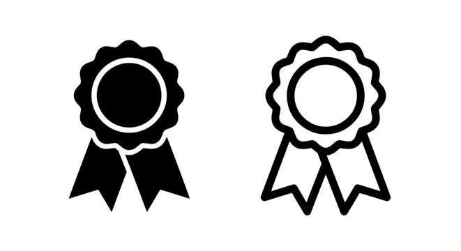 Award rosette ribbon badge recognition icon graphic
