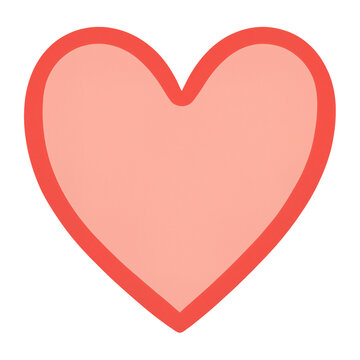 soft pink and red heart shape with bold border for valentine day and romantic affection for engagement and wedding greeting themes and love messages.