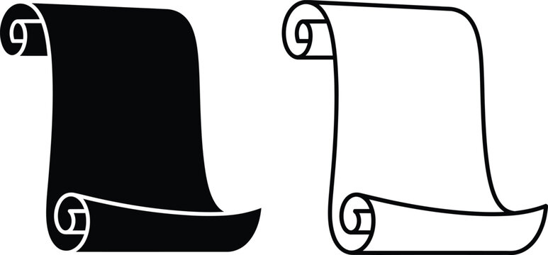 Black and white scrolls side by side Vector