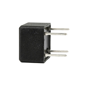 Black bridge rectifier component isolated on transparent background PNG