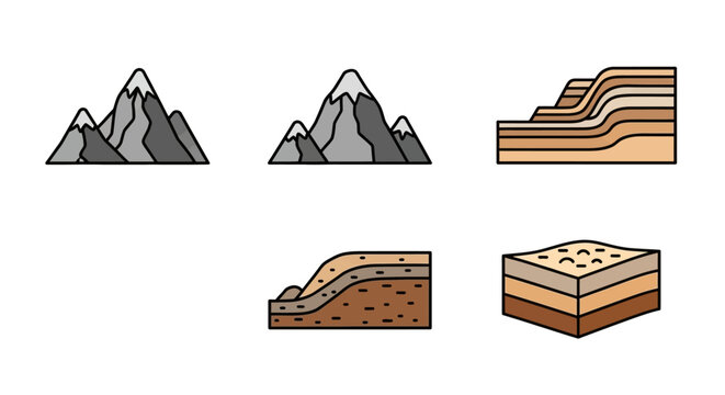 Geological formation and mountain ranges.
