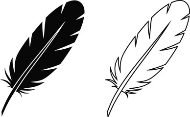 Obraz premium Black and white feather illustration Vector