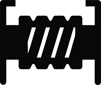 a inductor spool with wire wraps silhouette vector illustration on transparent background