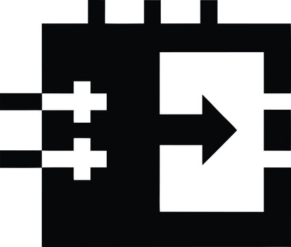 a decoder with output lines silhouette vector illustration on transparent background