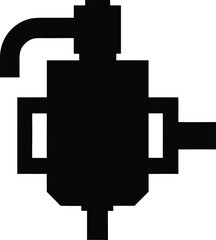 Obraz premium a carburetor with float bowl and venturi silhouette vector illustration on transparent background