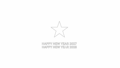 Obraz premium Happy New Year 2027 and 2028 Star Celebration Graphic