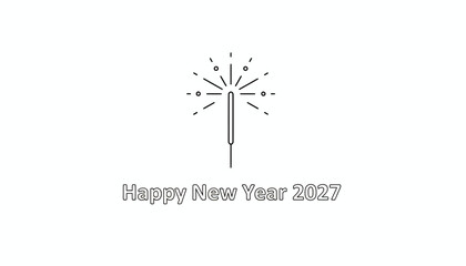 Obraz premium Happy New Year 2027 Sparkler Celebration