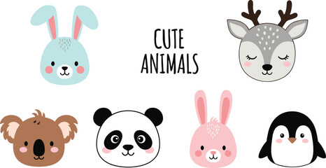 Set of Cute Dino Animal Illustrations Featuring T-Rex Triceratops Brachiosaurus Stegosaurus and Pterodactyl in Cartoon Vector Style for Kids Nursery Decor © sohag babu 