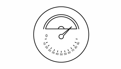 Obraz premium Circular gauge with needle pointing to 50, representing measurement, progress, or data.