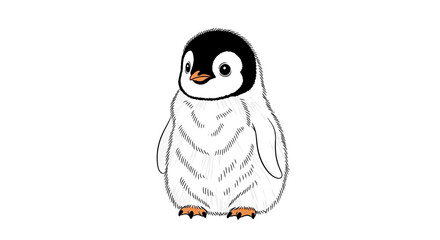 Cute Little Penguin Standing Alone. © aviin