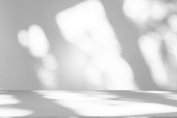 Wall interior background, studio and backdrops show products.with shadow from window color white and grey. background for text insertion and presentation product 