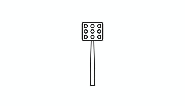 Traffic Light Signal Icon, Simple Line Art, Vector Illustration