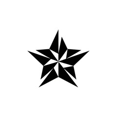 Obraz premium Abstract Black Star with Geometric Fragmented Design on White.