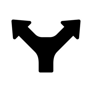 Y Intersection Icon Vector Symbol Design Illustration