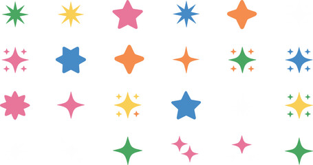 Obraz premium Colorful stars and sparkles pink