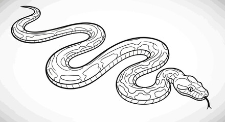 Fototapeta premium Snake illustration with curled body.