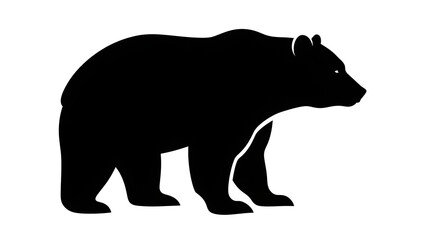 Obraz premium Shadow Bear Silhouette: A sleek silhouette of a powerful bear, exuding strength and representing the spirit of the wilderness.