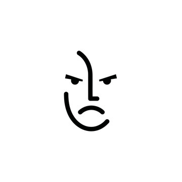 Angry face emoticon frowning in displeasure.