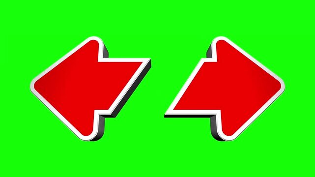 Double Arrow on Green Screen Background.